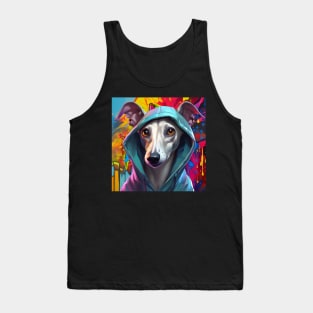 Whippet in a Hoodie Graffiti Artist Tank Top